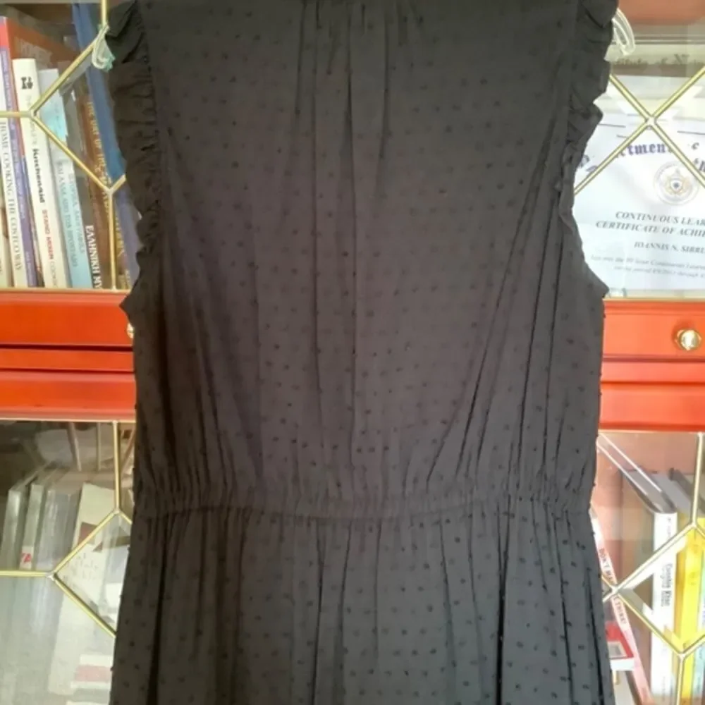 KATE SPADE BLACK EMBROIDERED LACED FULLY LINED TIERED MIDI VISCOSE WOMAN…